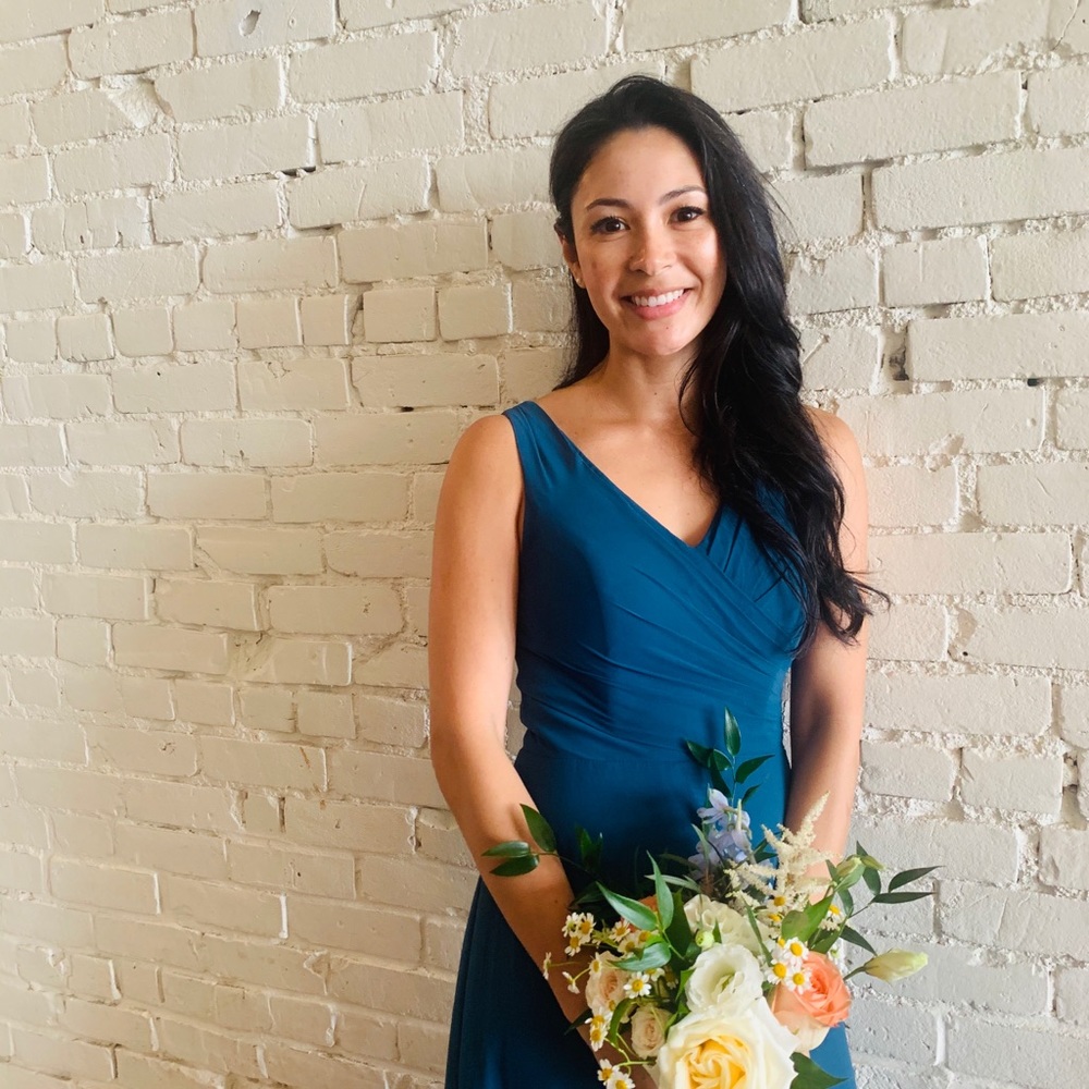 Azazie Nala InK Blue Dress